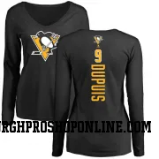 Black Women's Pascal Dupuis Pittsburgh Penguins Backer Long Sleeve T-Shirt